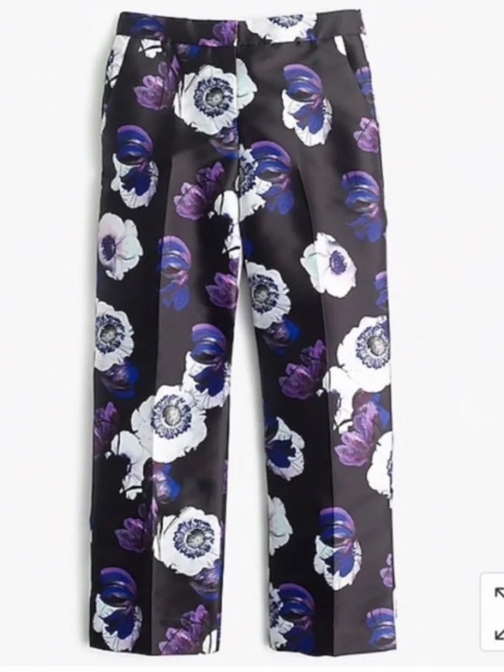 J. Crew Cropped Floral Patio Pant in Violet Poppy